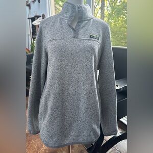 Large Pewter Grey LL Bean Women’s Fleece Pullover